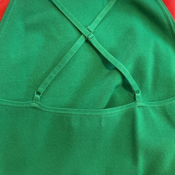 Aritzia Babaton Anderson sculpt adjustable halter knit mini dress Kelly green M - Picture 7 of 11